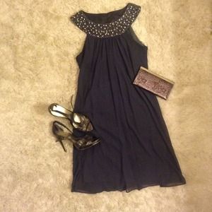 Gray chiffon cocktail dress