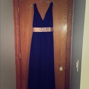 Floor length black dress
