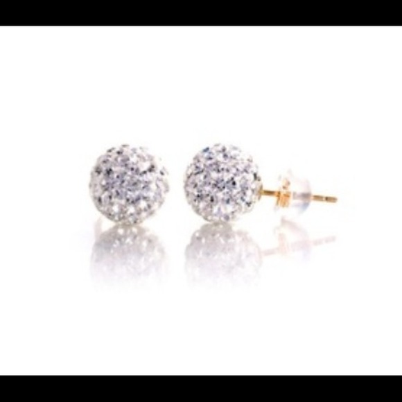 14K Gold 8mm Swarovski stud earrings