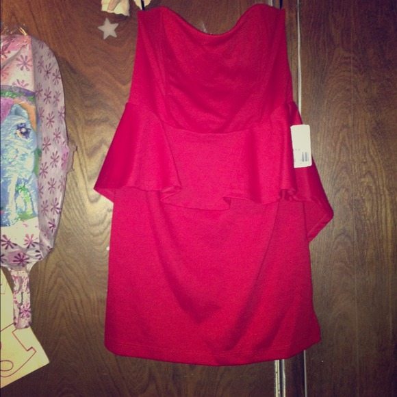 Red peplum dress