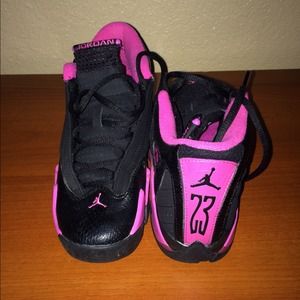 pink and Black Jordan's