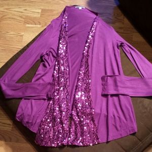 Purple sequins cardigan