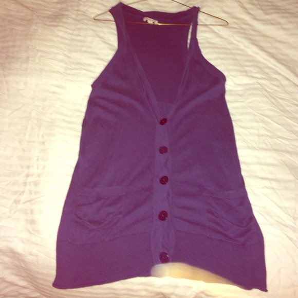 Blue long sweater vest