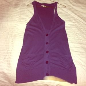 Blue long sweater vest