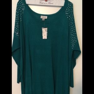 Womens teal green light knit sweater