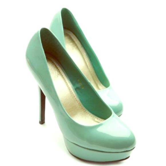 Mint color dress shoes