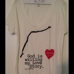 2x womens "God is writing my love story"  v-neck