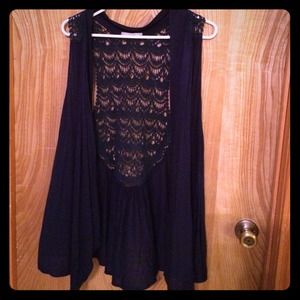 🔴SOLD🔴Blue crochet back vest