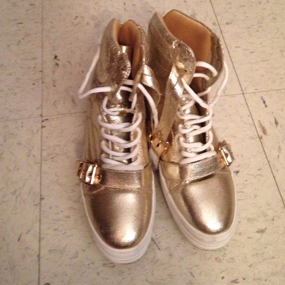 Gold platform sneakers