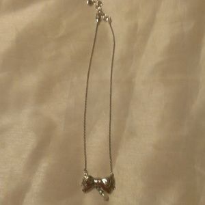 Silver Brighton Bow and Pearl Necklace