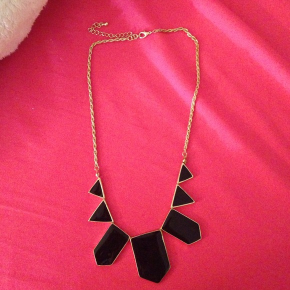 Gold and black statement necklace