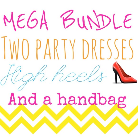 Heels, two dresses, and a handbag bundled to sell