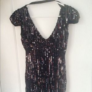 Tfnc London black sequence party dress