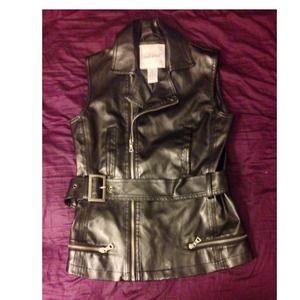 Leather look vest