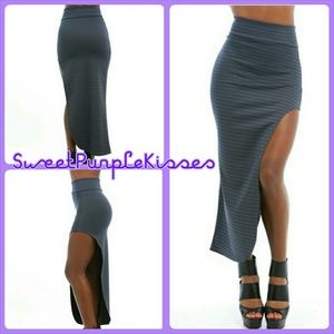 Charcoal Pinstripe Skirt