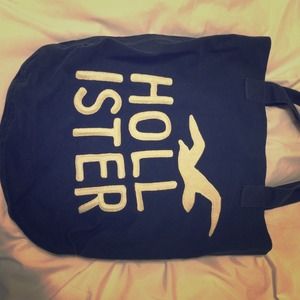 Blue canvas Hollister bag