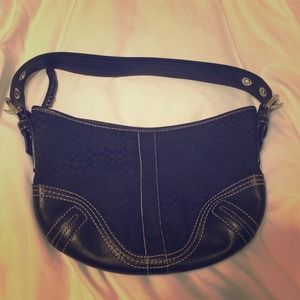 Small black canvas Coach purse
