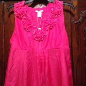 Easley Hot Pink Airy Light Silk/Cotton Dress