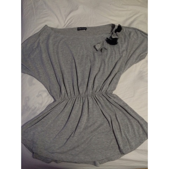 Grey off shoulder top