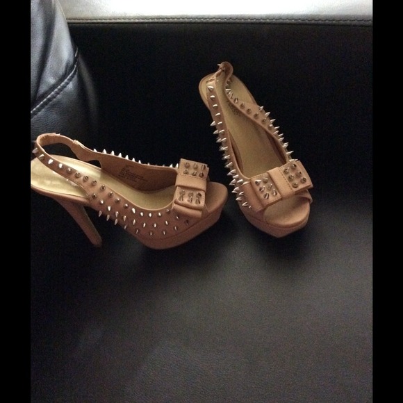 Spiked studded  sling back heels heel sandal
