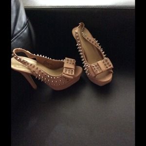 Spiked studded  sling back heels heel sandal