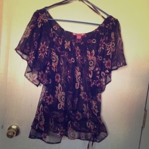 Floral sheer top