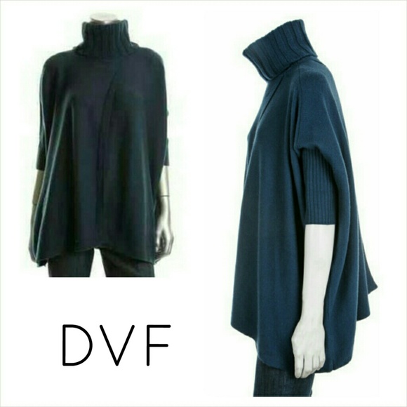 Dvf oversize ahiga turtleneck sweater in teal