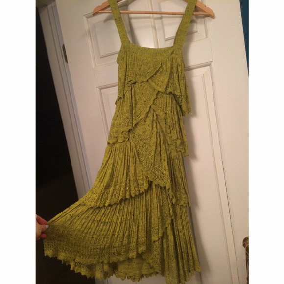 Betsey Johnson Green Layered Flapper Dress S