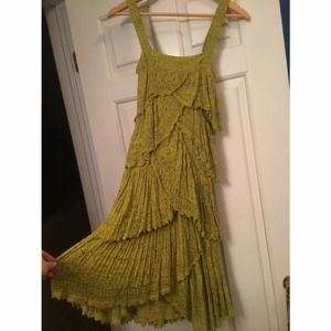 Betsey Johnson Green Layered Flapper Dress S