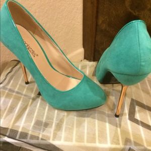 SHOEDAZZLE faux suede heels