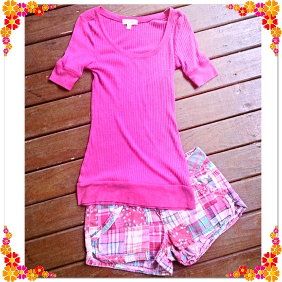 💖Final Price💖Pink plaid shorts w/free top - Picture 2 of 4