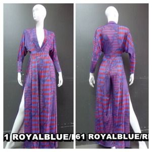 Blue & Red Jumper Splits Down The Side