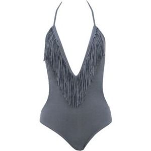 L*Space One Piece Fringe Benefits swimsuit (grey)