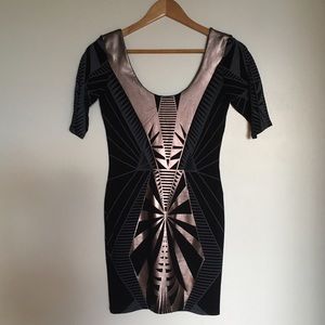 Foiled bodycon dress