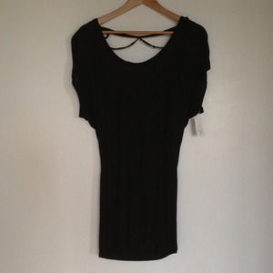 Black tshirt dress with back cutout