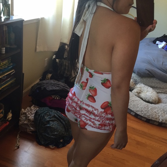 Pin Up Inspired Strawberry Swimsuit - Picture 4 of 4