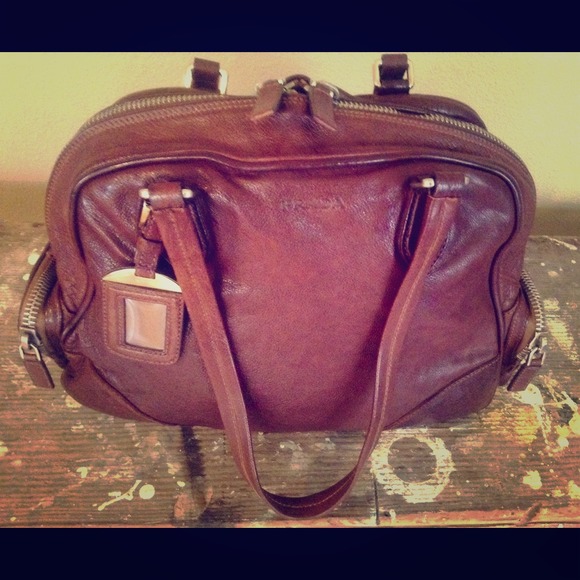 Prada washed leather bauletto bowler handbag - Picture 1 of 4