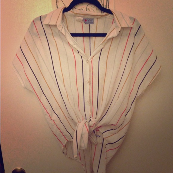 Vintage striped short sleeve button down
