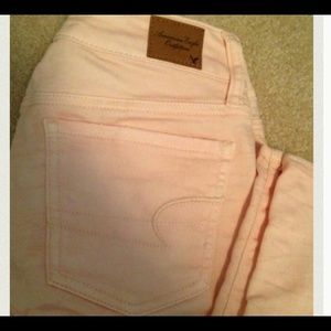 American Eagle denim pink jeggings size 2