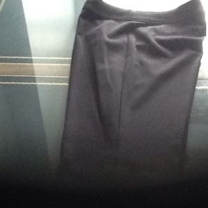 Black polyester rayon spandex front zip pants