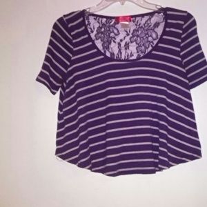 Purple and white shear laced shirt