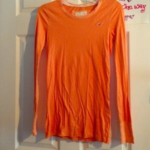 Hollister long sleeve orange shirt. Size Large