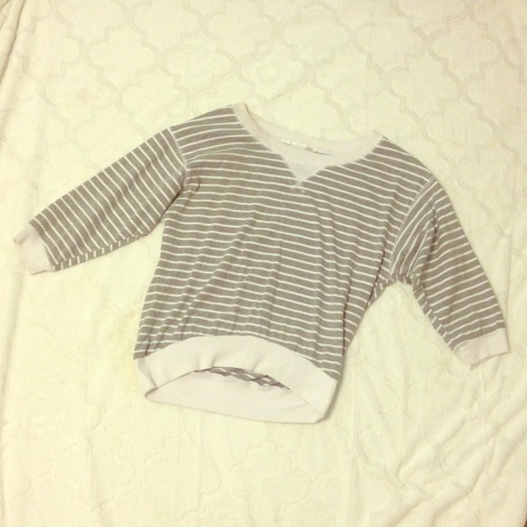 Striped half sleeve top