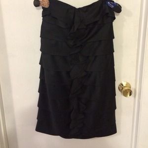 Black strapless sweetheart dress
