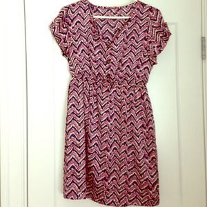 Pink and navy chevron dress!