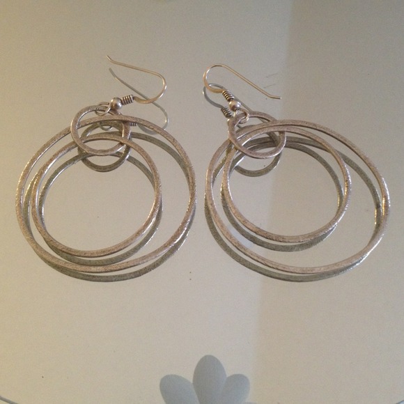Silver Triple Hoop Earrings