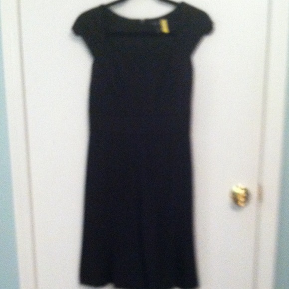 Black with grey vertical stripes dress