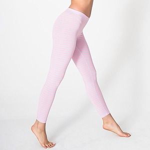 Pink & grey striped American Apparel leggings