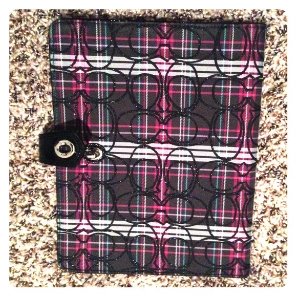 Coach iPad Case, plaid pink fabric