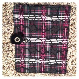Coach iPad Case, plaid pink fabric